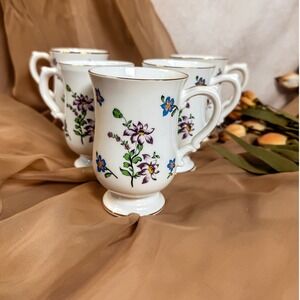 Purple Floral Royal Victoria Fine Bone‎ China Mugs